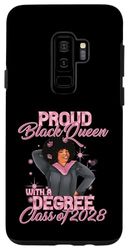 Carcasa para Galaxy S9+ Black Girl Graduación Rosa HBCU Sorority Seniors Class 2028