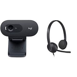 Logitech C505e Webcam business per app di videochiamata & H340 Cuffie Cablate per Computer, Cuffie Stereo con Microfono e Audio Digitale