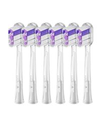 Laifen Lot de 6 têtes de brosse à dents de rechange pour adultes, compatibles avec la brosse à dents électrique Laifen Wave (ultra blanchissant, transparent)