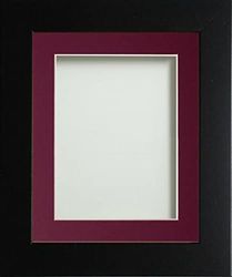Frame Company Watson Matte Black Picture Photo Frame fitted with Perspex, A1 with Plum Mount for image size A2
