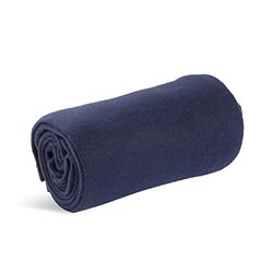 Wolf Essentials Cozy-Soft Microfleece Travel Blanket, 50x60 Inch, Lightweight, Compact, Perfect for Airplane and Car, Navy