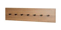 HAKU Möbel Wall coat rack, MDF, oak, black, W 80 x D 5 x H 20 cm