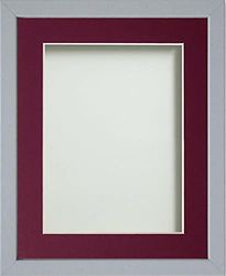 Frame Company Jellybean Range Grey Wooden A2 Picture Photo Frame with Plum Mount for Image A3 * Choice of Colours & Sizes* Fitted with Perspex