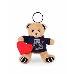 DOUDOU ET COMPAGNIE - Portachiavi peluche con orsi ricamati, con fiocco di trionfo e campi elisiti, 14 cm, collezione Amour de Paris - Mini peluche morbido - Idea regalo per adulti e bambini - SP4281