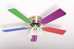 Ventilateur de plafond extra plat Kisa Multicolor Brass Antique avec éclairage