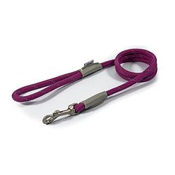 Ancol Viva Laisse réfléchissante et Cuir véritable Violet 107 x 1 cm