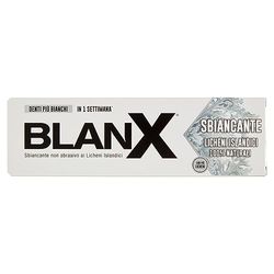 BlanX Wybielająca pasta do zębów 75 ml, w 100% z naturalnymi, islandzkimi porostami, efekt bakteriostatyczny, przeciw plamom, pasta do zębów do wzmacniania szkliwa, przyjazna dla wegan