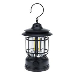 Well Home Lumière de camping Ø11,5 x 17,8 cm avec 3 ampoules et rechargeable par USB Noir