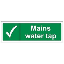 VSafety "Mains Water Tap" teken, landschap, (Pack van 3)