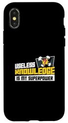 Useless Knowledge Is My Superpower Funny Trivia Night Player Case for iPhone X/XS