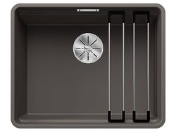 BLANCO ETAGON 500-F, SILGRANIT grigio vulcanico, tipo di montaggio: a filo di superficie, senza interruttore di scarico, con accessori, mobile 60, concetto di sistema con guide ETAGON versatili