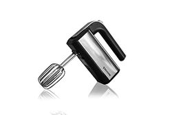 Sbattitore Elettrico Mixer 5 Velocità 300W Turbo con Luce Led Colore Argento e Nero con 2 Fruste per Impasti Morbidi e 2 Ganci per Impasti Duri