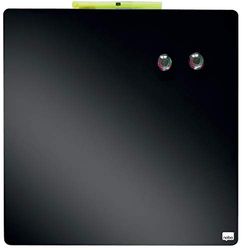 Rexel Nobo Mini Lavagna Magnetica Quadrata Montabile su Parete, Frigorifero, per Casa, Ufficio, Pennarello, Magneti e Kit di Montaggio Inclusi, Cancellabile a Secco, Senza Cornice, 360 x 360 mm, Nero
