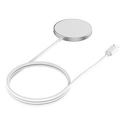 JOBY Cargador Inalámbrico Magnético, Compatible con MagSafe, Tecnología Qi, Carga Rápida de 15 W, Compatible con iPhone y Smartphones Android, Gris