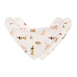 LÄSSIG babyhaklapp halsduk triangelduk set om 2 st. Vändbar tryckknapp/babybandana i ekologisk bomull Little Mateys kryddig orange