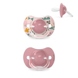 Suavinex, Pack de 2 Chupetes con Tetina Fisiológica de Silicona SX Pro, para Bebés +18 Meses, Tetina más Plana y Flexible, Respeta el Desarrollo Bucodental, Walk Rosa