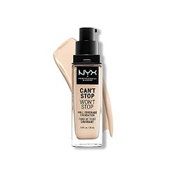 NYX Professional Makeup Can't Stop Won't Stop Full Coverage Foundation, Long Lasting, Waterproof, Vegan Formula, Matte Finish, Shade: Pale