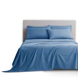 Clara Clark Full Sheets, 6 Piece Set - Hotel Luxury Sheets for Full Size Bed, Super Soft Bedding Sheets & Pillowcases, Full Size Sheets, Blue Heaven
