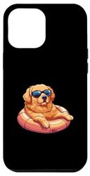 Carcasa para iPhone 15 Plus Lindo perro golden retriever vacaciones de verano