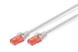 DIGITUS Cavo LAN Cat 6-2,5 m - Cavo di Rete RJ45 - UTP Non schermato - Compatibile con Cat-6A e Cat-5e - Grigio