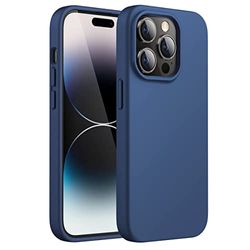 Funda para iPhone 14 Pro MAX Resistente a los Golpes, Interior con Forro de Microfibra Suave, Funda para Cuerpo Entero, Funda Protectora para cámara, Color Azul Marino