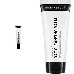 The INKEY List Crema occhi a base di caffeina aiuta le occhiaie e gli occhi stanchi 15 ml & Balsamo detergente a base di avena per rimuovere il trucco e detergere la pelle sensibile 150 ml