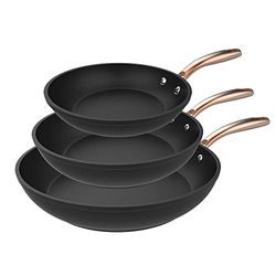Cecotec Polka Fantasy Lot de poêles 20-24-28 Bucket Gold Diamètre 20-24-28 cm, aluminium forgé, revêtement anti-adhésif Platinum Plus téflon, sans PFOA, adaptées à l'induction