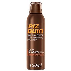 PIZ BUIN Protector Solar Aceite en Spray SPF15, Tan & Protect Acelerador de Bronceado de Protección Media, con Protección UVA/UVB, 150 ml