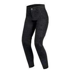 REBELHORN Ash Lady Dżinsy motocyklowe damskie | Podszewka z włókna aramidowego | Ochraniacze na kolana i biodra SAS-Tec | Wysoka talia | Skinny Fit, czarny, 26W / 30L