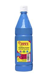 Jovi - Guazzo liquido, flacone da 1 litro, Colore blu ciano, Vernice a base di ingredienti naturali, Facile da lavare, Senza glutine, Ideale per la scuola (51121)
