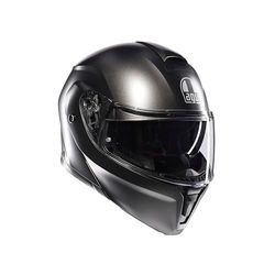 AGV Streetmodular ECE 22-06 Mono, Modular Helmet, Flip Up Motorcycle Helmet ECE 22-06 P/J With Sun Visor, Matt Asfalto Grey, L