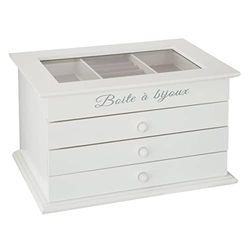 Box Jewelry 3 Drawers White