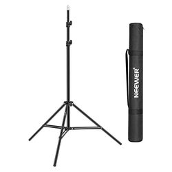 Neewer Suporte de luz dobrável de metal para fotografia com almofada de mola interna, parafuso de 1/4 polegadas e bolsa de transporte para luzes, refletores, caixas de luz e fundos, 1,9 m, cor preta