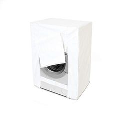 GEMITEX Vattentät och fläcksäker tvättmaskin med dragkedja, vit, för skydd och maskering av tvättmaskin, 80 x 60 x 60 x 60 cm, flerfärgad, 1 st (förpackning med 1)