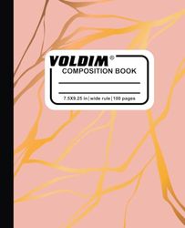 Voldim's wide range of composition notebooks. Wide lined paper, multicolor, 9-3/4 x 7-1/2 Inches, 50 sheets,