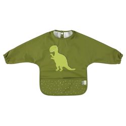Trixie Long Sleeve Bib - Mr. Dino - Mealtime Essential - 6m+ - Waterproof Bib - OEKO-TEX-Certified - Green