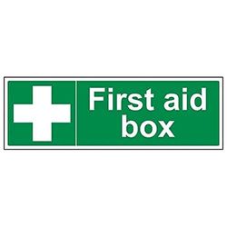 VSafety 31014BJ-S "First Aid Box" First Aid Algemeen Teken, Zelfklevend, Landschap, 450 mm x 150 mm, Groen