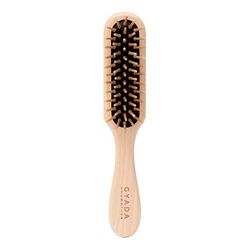GYADA COSMETICS Small Rectangular Brush Ideal for Detangling Short Hair, Stimulating and Massaging, Does Not Break and Not Electrification, Strengthens Hair Bulb, Beech Wood