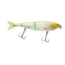 Berkley Zilla Swimmer, Fishing Hook, Hard Lure, Slow Sinking 4-Piece Swimbait with extremely natural action, Fusion19 Treble Hooks, Lead Free Predator Fishing, Pike, White/Chartreuse, 15g | 120mm