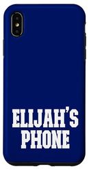 Elijah's Phone Elijah Nome Personalizzato Bianco Blu Custodia per iPhone XS Max