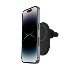 Belkin BoostCharge Wireless Charger, Magnetic Car Charger, Phone Mount Holder Compatible with MagSafe Enabled iPhone 15, iPhone 14, 13, 12, Mini, Plus, Pro, Pro Max and More (Cable Included)