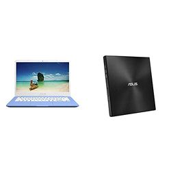 ASUS E406 14 Inch HD Cloudbook with Microsoft Office 365 (Intel Celeron N4000, 64 GB eMMC Storage, 4 GB Memory, Windows 10 S) and Asus ZenDrive External Ultra-Slim DVD Rewriter with M-Disc- Black