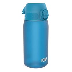 Ion8 Kids Water Bottle, 350 ml/12 oz, Leak Proof, Easy to Open, Secure Lock, Dishwasher Safe, BPA Free, Carry Handle, Hygienic Flip Cover, Easy Clean, Odour Free, Carbon Neutral, Blue