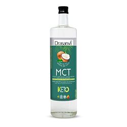 DRASANVI Aceite MCT Coco | 70 % Ácido Caprílico C8 30 Ácido Cáprico C10 | Rápida fuente de energía de fácil absorción | Ayuda en la pérdida de peso | Saciante | 1000 ml |Sin sabor