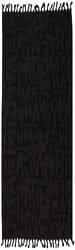 Emporio Armani All Over Logo Swimwear Towel, Black Lettering, Taglia Unica Unisex-Adulto