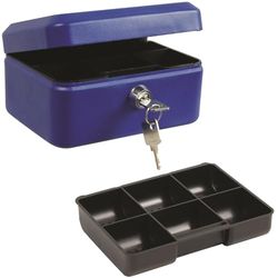 Reskal - Caja de metal (8 x 15,2 x 11,5 cm), color azul