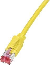 Daetwyler K8708GE.1 RJ45 nätverkskabel, patchkabel CAT 6 S/FTP 1,00 m gul flamsäker, med näsa