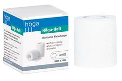 Höga Haft Lot de 3 bandes de fixation cohésives et élastiques Blanc 6 cm x 4 m