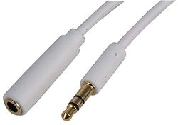 Pro Signal PSG3097-3M 3.5mm Stereo Jack Slim Extension Lead, 3m, White