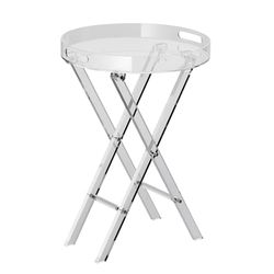 VEVOR End Folding X Leg, Clear Acryl Bijzettafel voor Koffie, Drink, Voedsel, Snack Gebruikt in Woonkamer, Slaapkamer en Studie, 22,8 inch